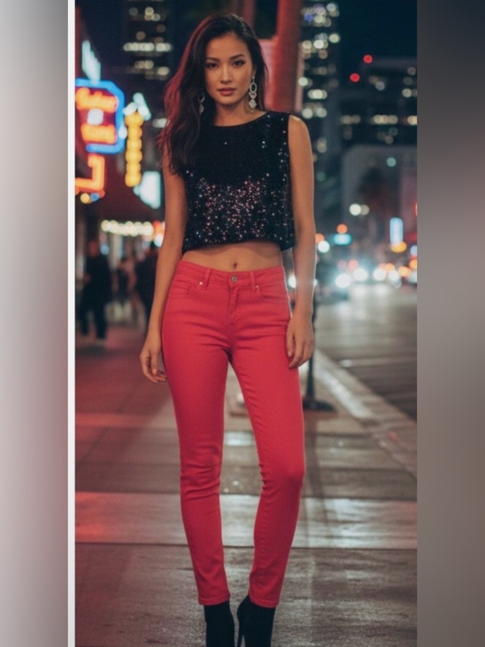 Anthropologie BlankNYC Red Ankle Skinny Jeans Women Size 31